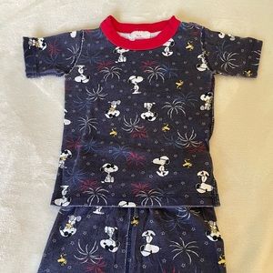 Hanna Andersson Peanuts Snoopy Fireworks Short Johns Size 100cm / 4T